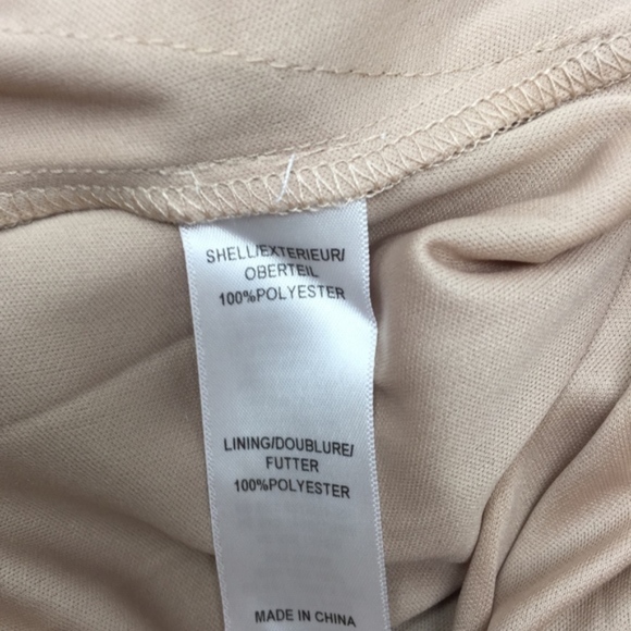 4/$25 NEW Adrianna Papell Beige Shoulder Dress - Picture 6 of 7